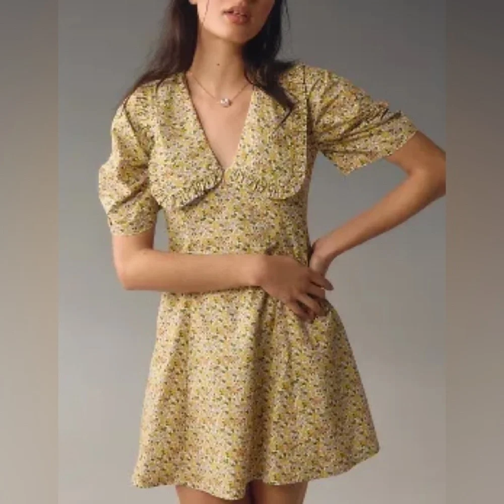 By Anthropologie Short-Sleeve Collared Printed Midi Dress NWT - Picture 2 of 15